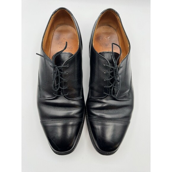 Mens ALLEN EDMONDS Hampstead 11.5 EEE Cap Toe Black Dress Shoes Lace Up - Picture 3 of 9